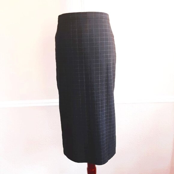 NEW Sanctuary Midi Pencil Skirt in Black Grid Medium - Picture 1 of 9